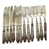 Vintage cutlery set with classic decorative pattern