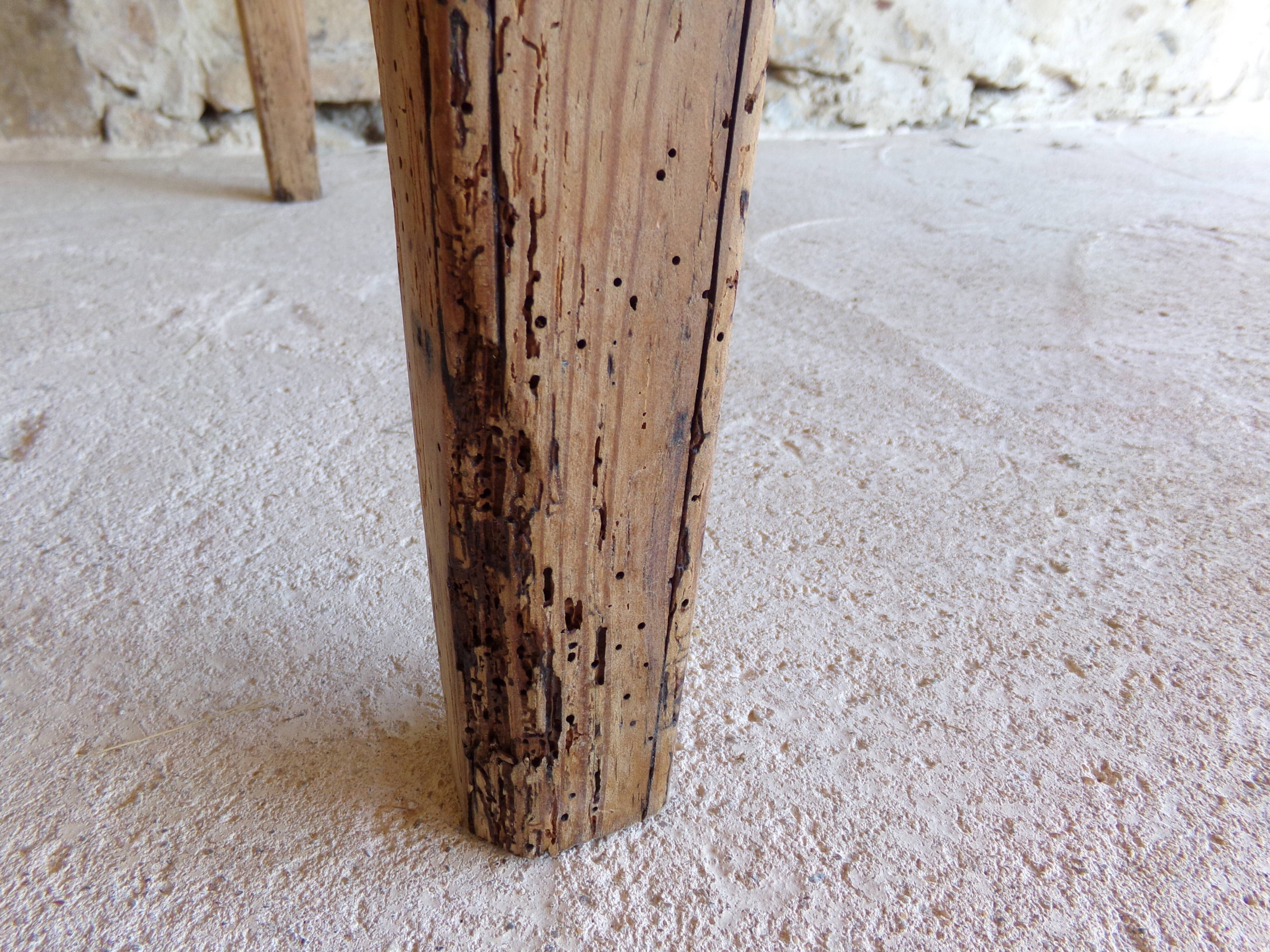 Farmhouse table in raw wood