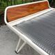 Vintage meridian in teak steel steel hairpin country leg down 60s
