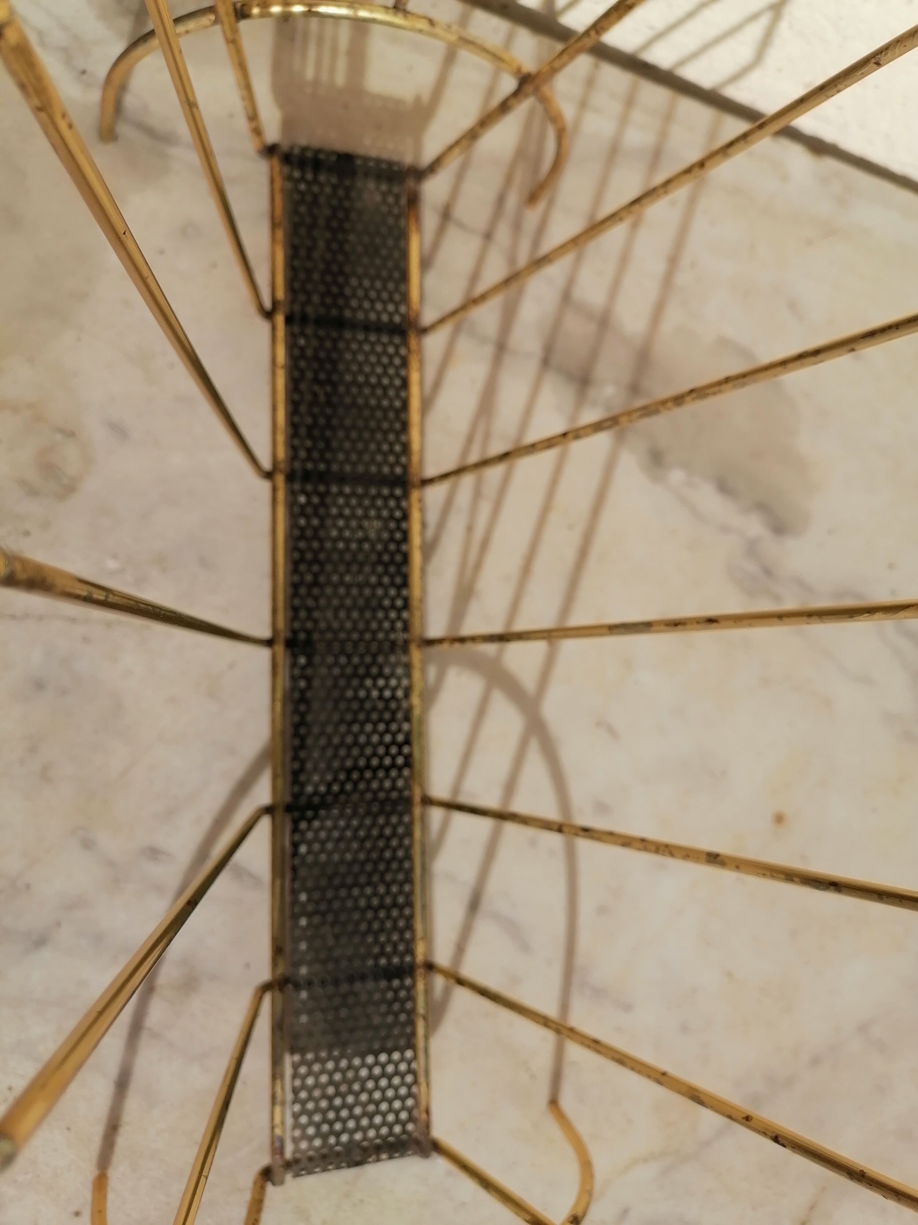 Vintage metal metal perforated magazine holder