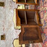 Paire d’encoignures en bois naturel de style Louis XV XIXeme siècle