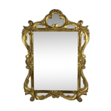 Mirror wooden gold and patinated sculpted décor hectic 55x37cm