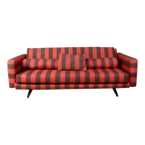 Red and purple fabric sofa from 1970