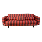 Canapé rouge et violet en tissu de 1970