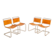4 "S33" cognac leather chairs by Mart Stam for Fasem 80's