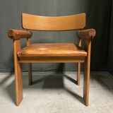 1970's Italian chunky wood armchair
