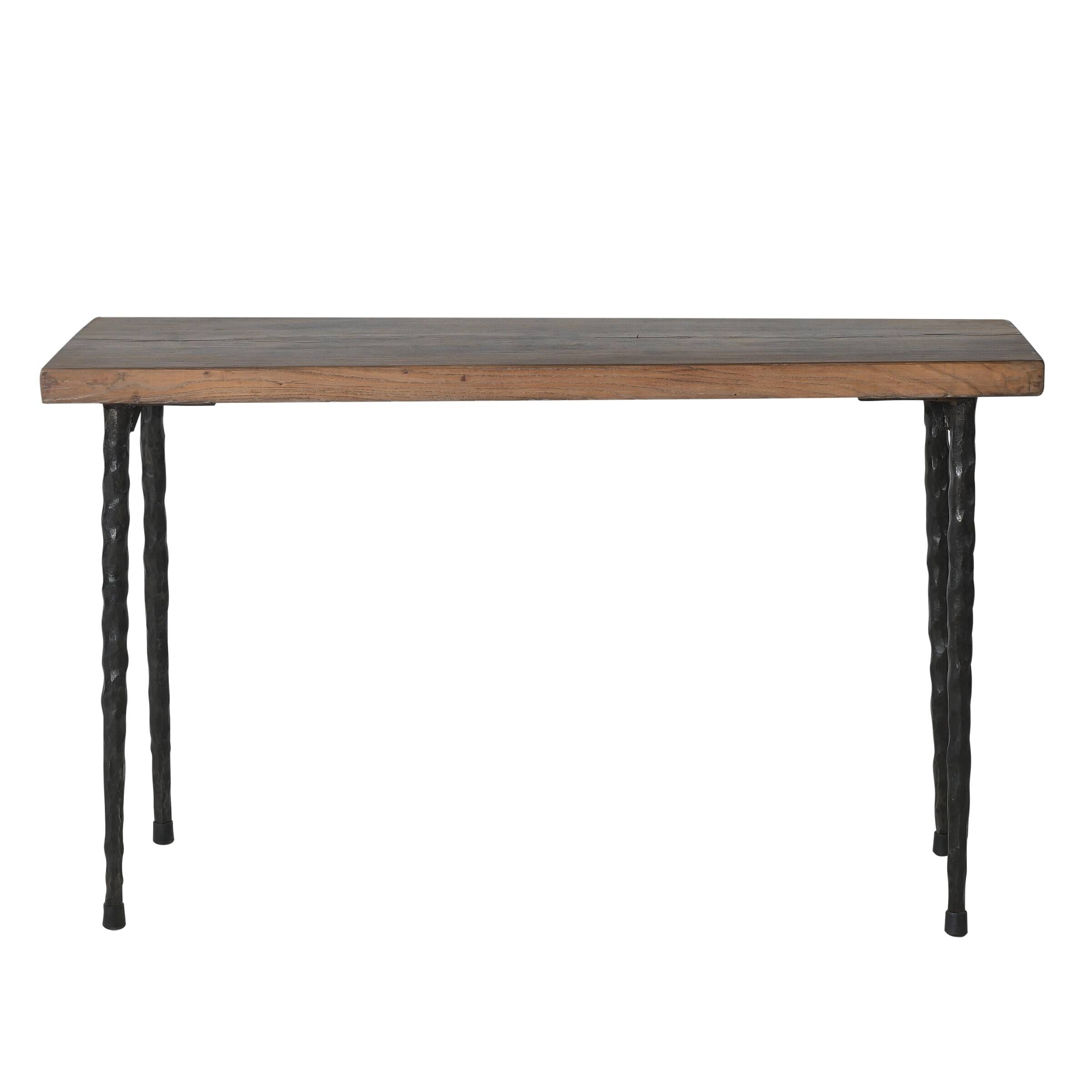 Haidong - Console fine with an antique elm top and iron legs no. 1