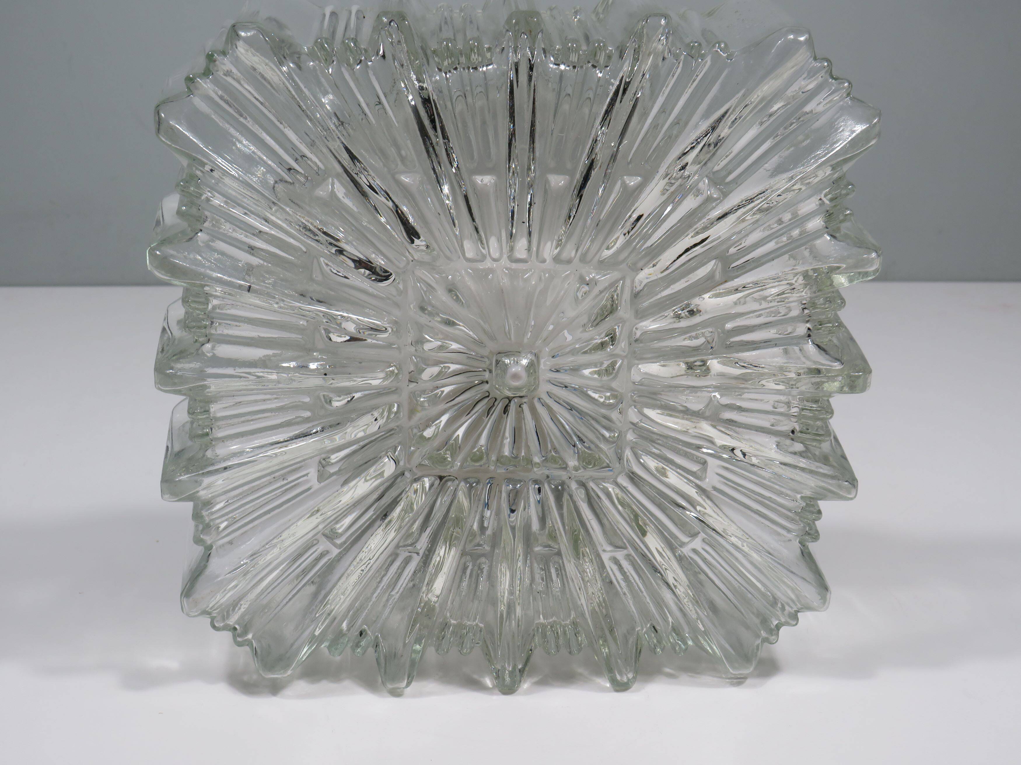 Brutalist square ceiling lamp, Germany 1970s