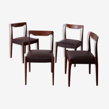 Series of 4 vintage Scandinavian chairs