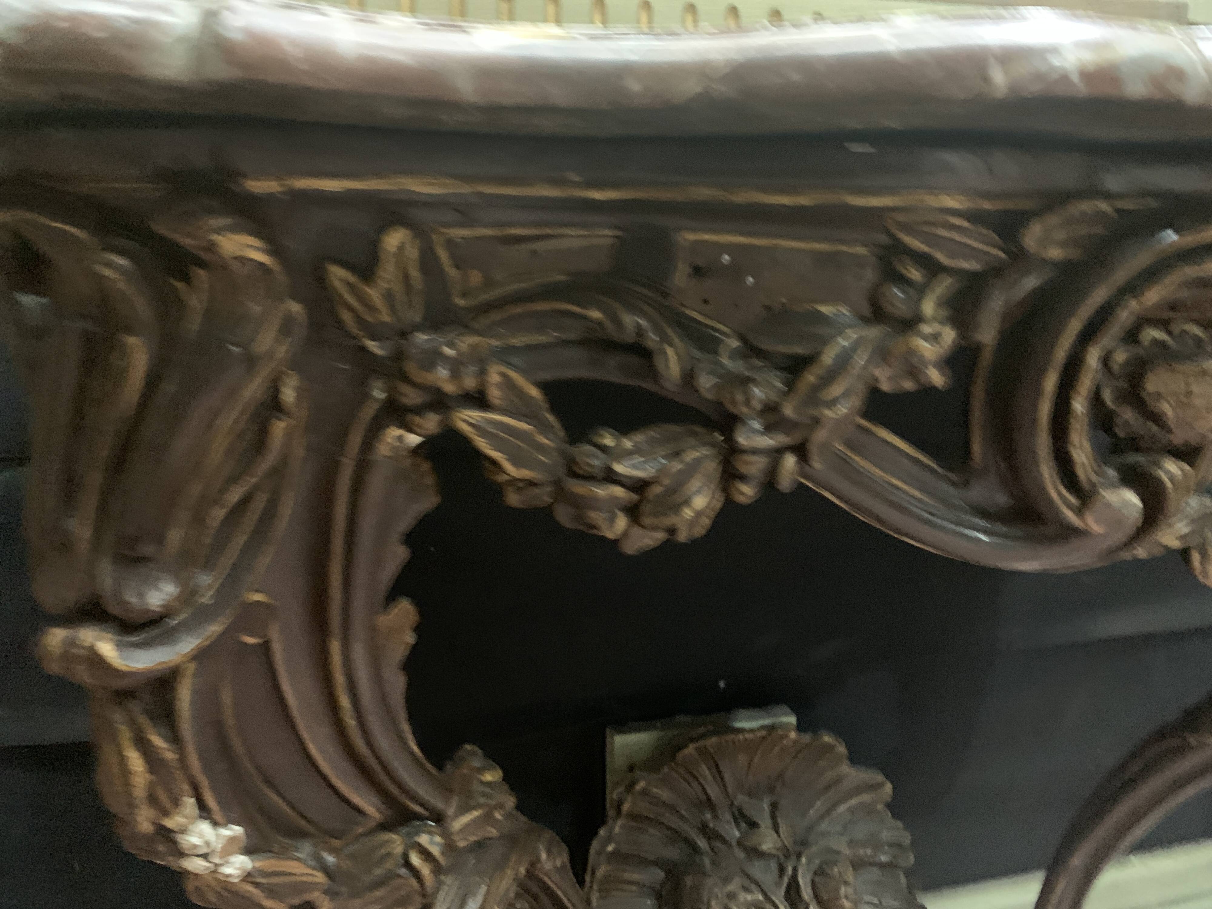 Louis XV console in carved and patinated wood, 18th century period