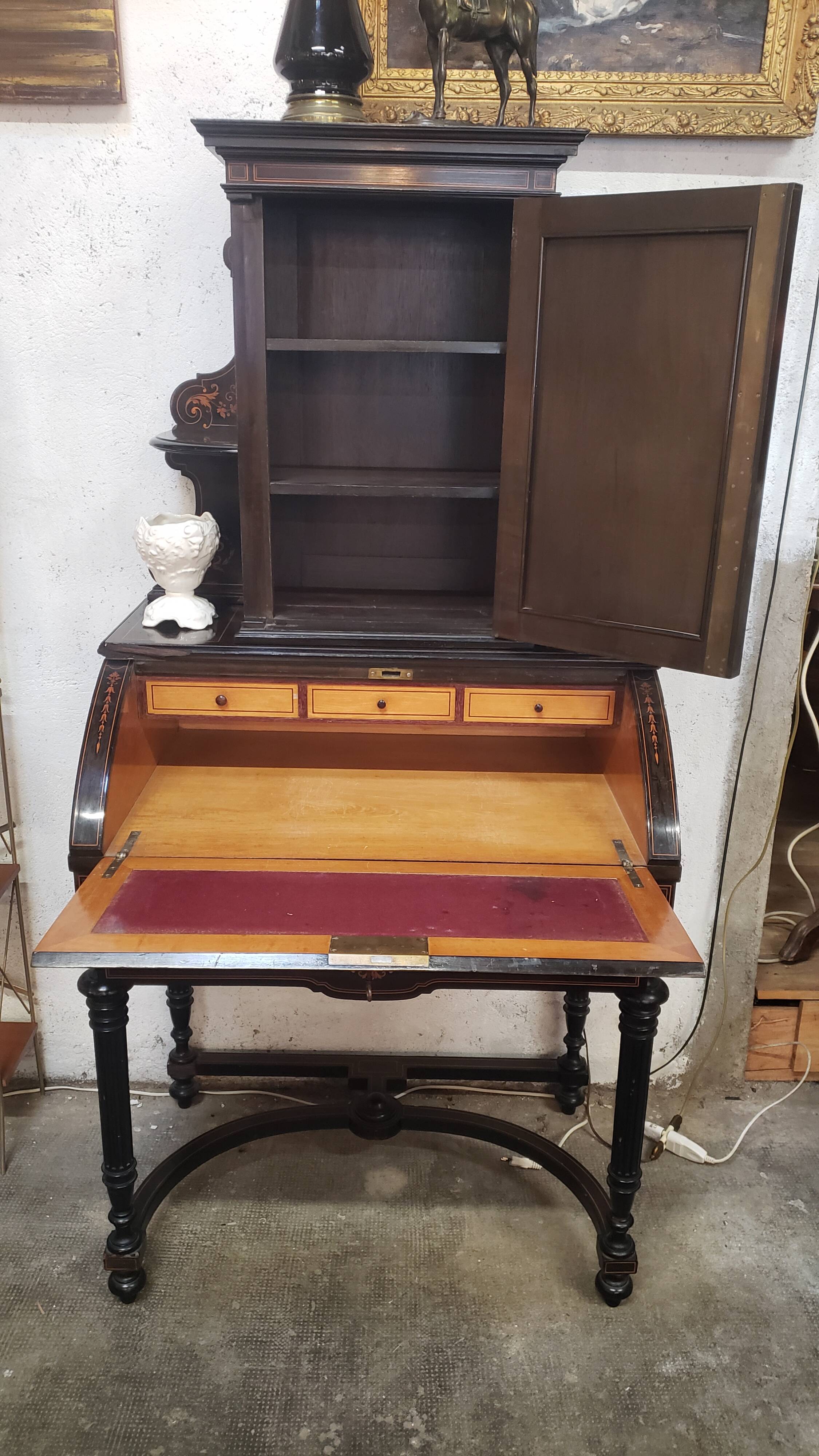 Napoleon III happiness of the day desk in blackened wood