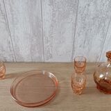 Complete liqueur service in rosaline