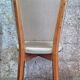 Set of 6 vintage chairs from the 1950s in wood and ivory white faux leather.