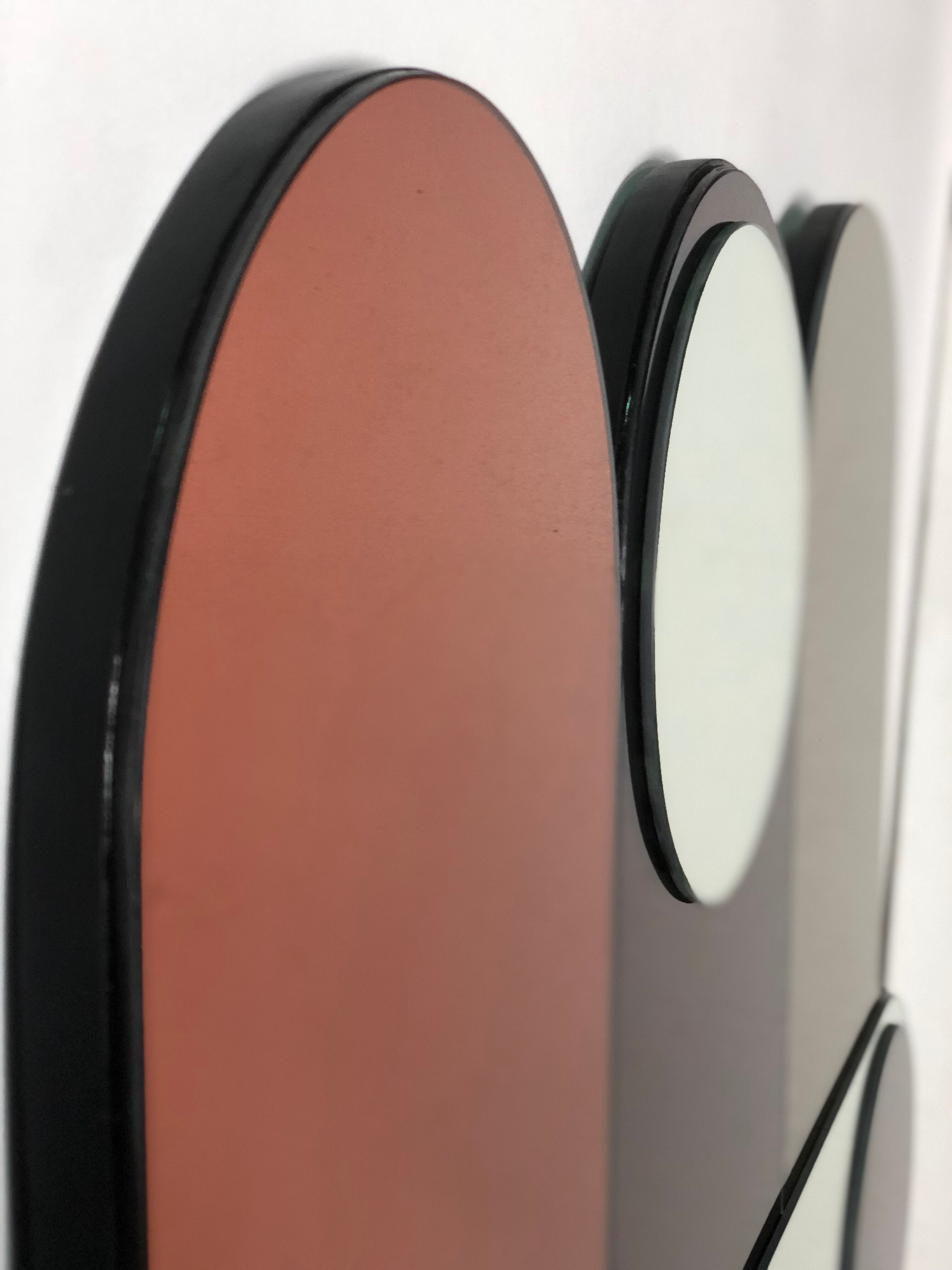 Miroir style 70'S en verre miroir fumé coloré