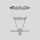 Prototype pedestal table, stool, sofa end, chrome metal and stainless steel German design
