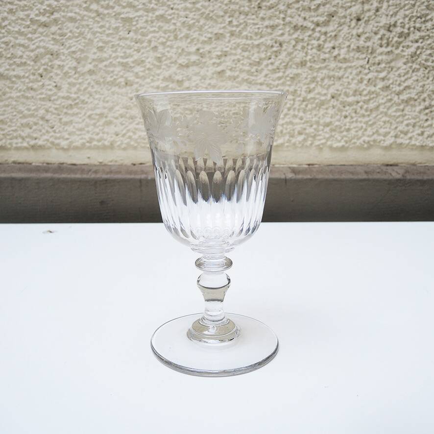 Antique xl stemmed glass – floral decor