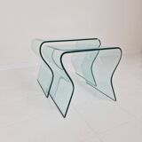 "Tango" Glass Nesting Table Set by Fabio Di Bartolomei for Fiam Italia