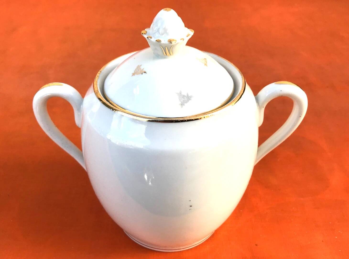 1920s Porcelain Sugar Bowl Frédéric Legrand Limoges France