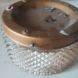 Round ceiling light in the shape of a sun, 1950s glass, vintage.