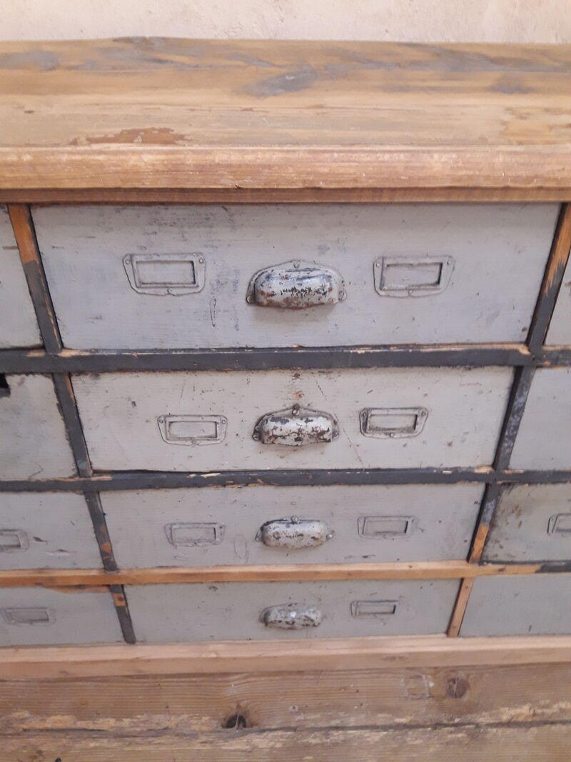 Industrial sideboard with 16 drawers