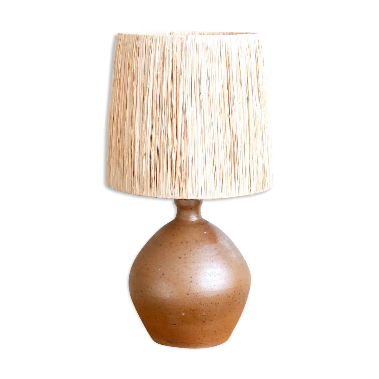 Sandstone ball lamp, raffia day sores, 60s
