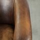 Fauteuil club en cuir de mouton vintage