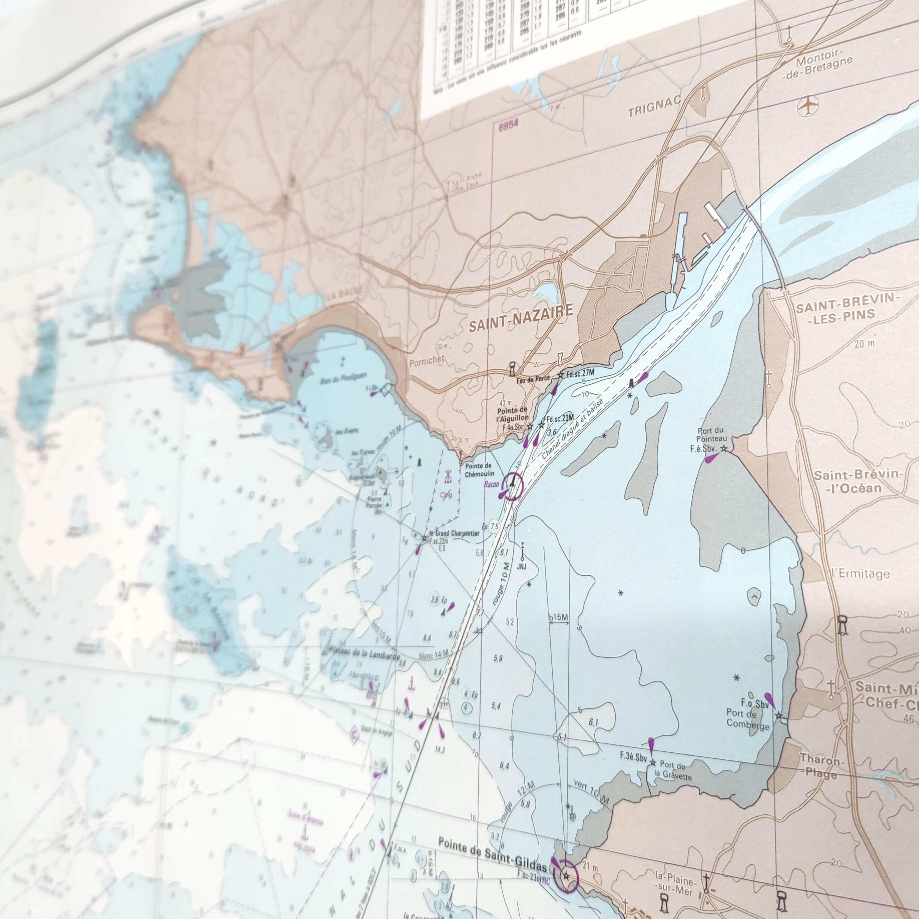 Map of the West Coast of France from Belle Ile to Noirmoutier Island 1981