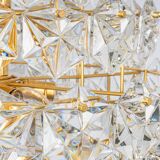 Chandelier, brass and crystal glass by Kinkeldey, Germany, 1970s.