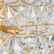 Chandelier, brass and crystal glass by Kinkeldey, Germany, 1970s.