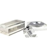 Ensemble fumeur Hollywood Regency en lucite, Guzzini Italie 1970