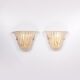 Set of 2 Murano Glass wall lamps by Venini, 1970 Italy.