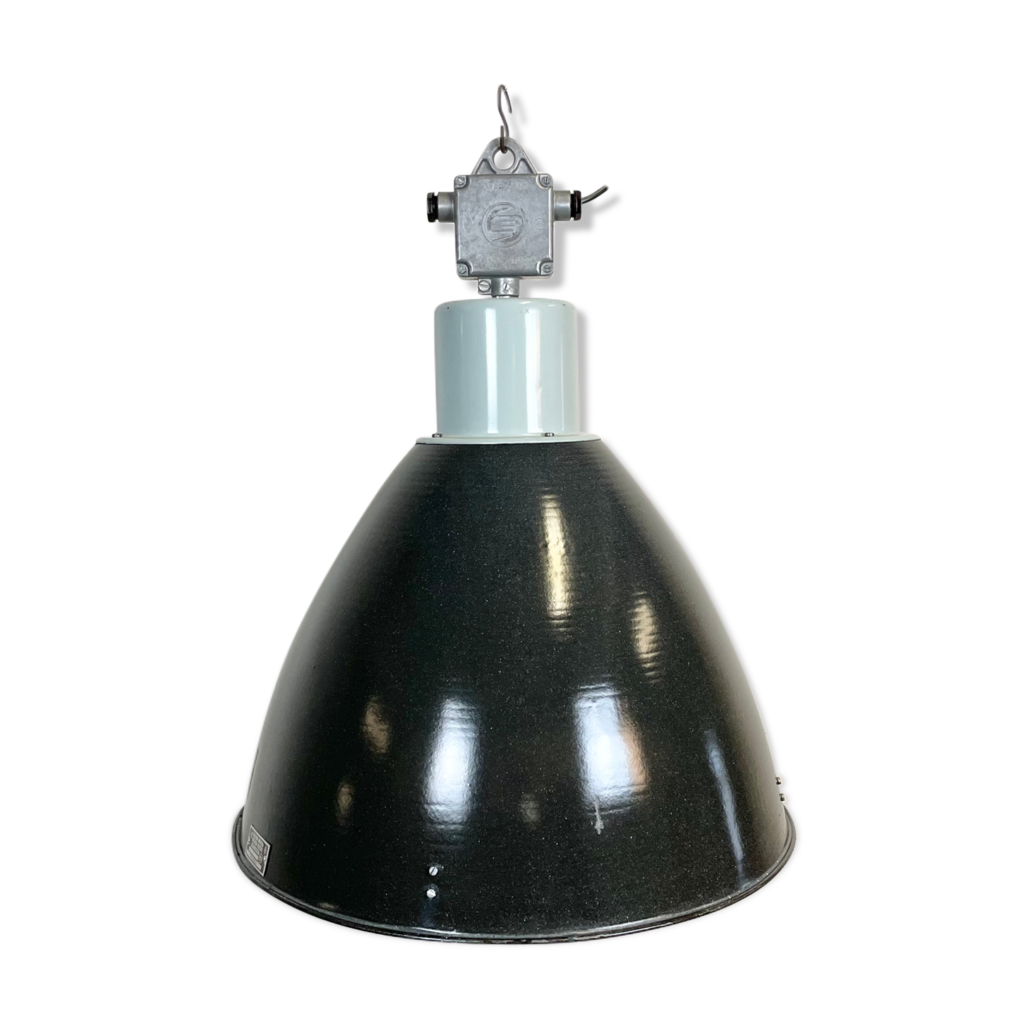 Large Industrial Enamel Factory Pendant Lamp from Elektrosvit, 1960s