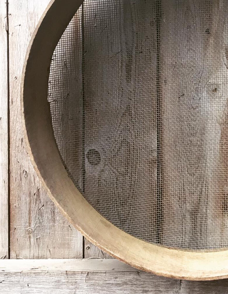 Old wooden sieve