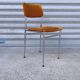 Chrome tubular chair with orange velvet, 1970s