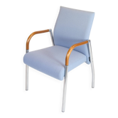 Dining chairs - Model B8 - Mahogany - Upholstered in blue fabric - Duba