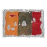 Green Art Wall Hanging, Textile Tapestry, Handmade Woven Decor, 72x106 Cm