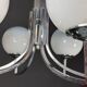 Six arms chandelier in murano glass spheres and chrome. Italy 1960s