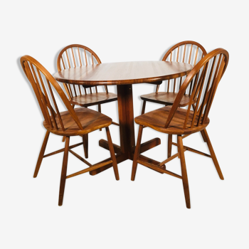 Scandinavian teak dining set with table and 4 chairs, 1960's