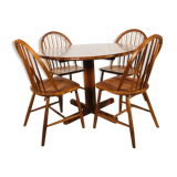 Scandinavian teak dining set with table and 4 chairs, 1960's