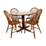 Ensemble de salle à manger scandinave en teck avec table et 4 chaises, 1960