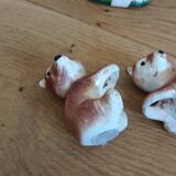 Zoomorphic salt and pepper shaker bears in slip