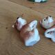 Zoomorphic salt and pepper shaker bears in slip