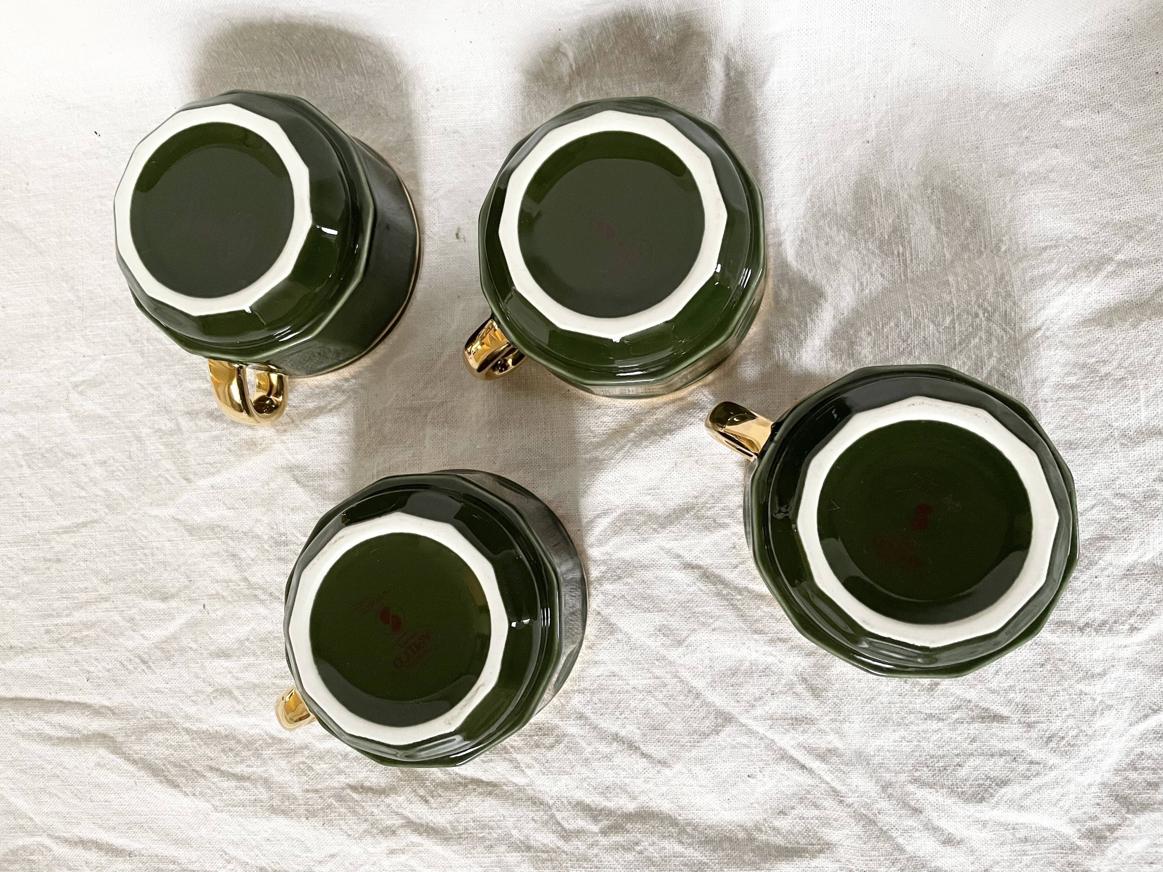 Coffee cups Bistrot Yves Deshoulieres Apilco empire green