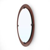 Curved plywood round mirror, 1960s
