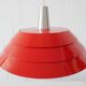 Metal hanging lamp red Mid Century Scandinavian design, pendant light