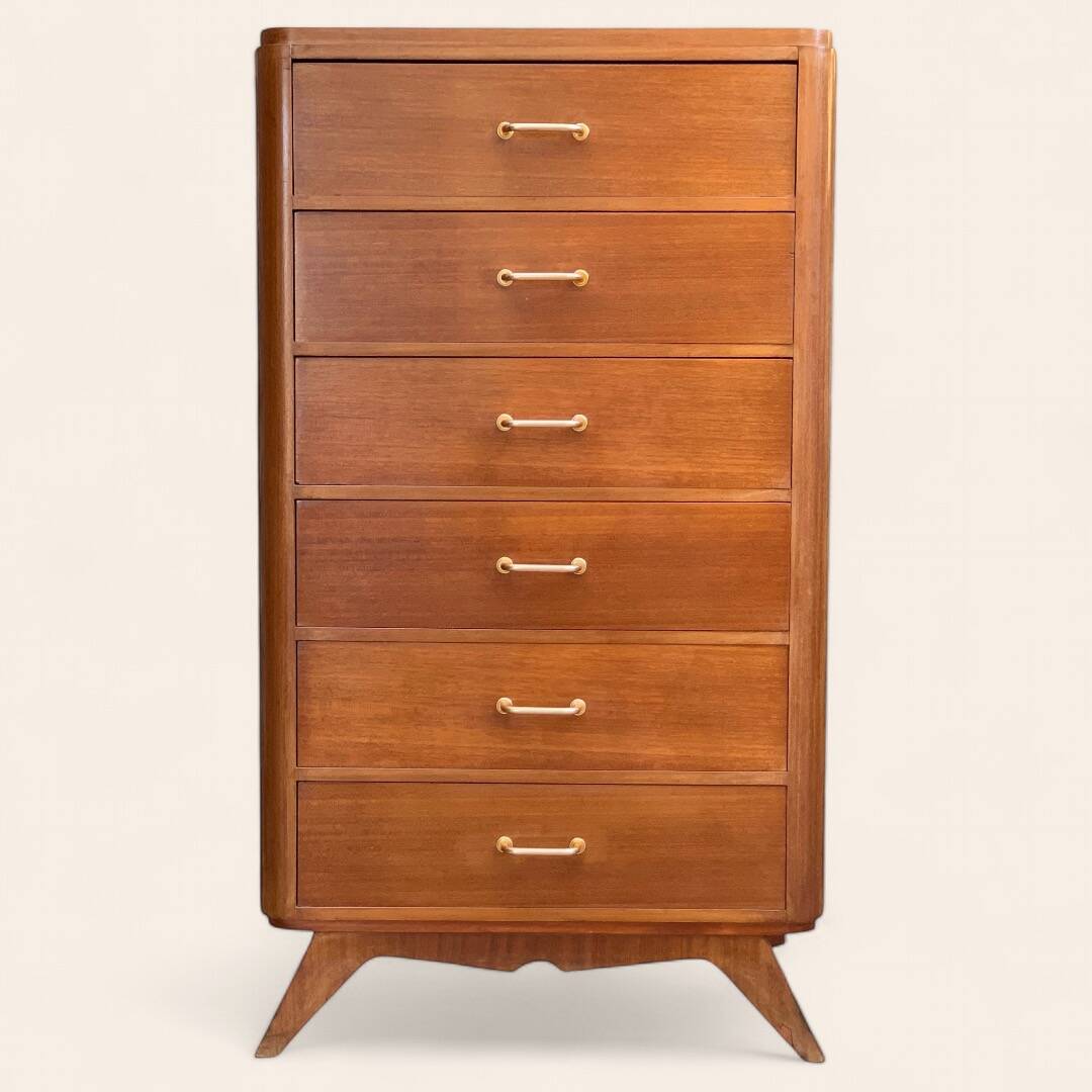 Vintage chest of drawers with compass feet 1960 H112