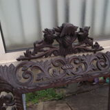 Louis XIII-style carved oak mirror - 129x88cm