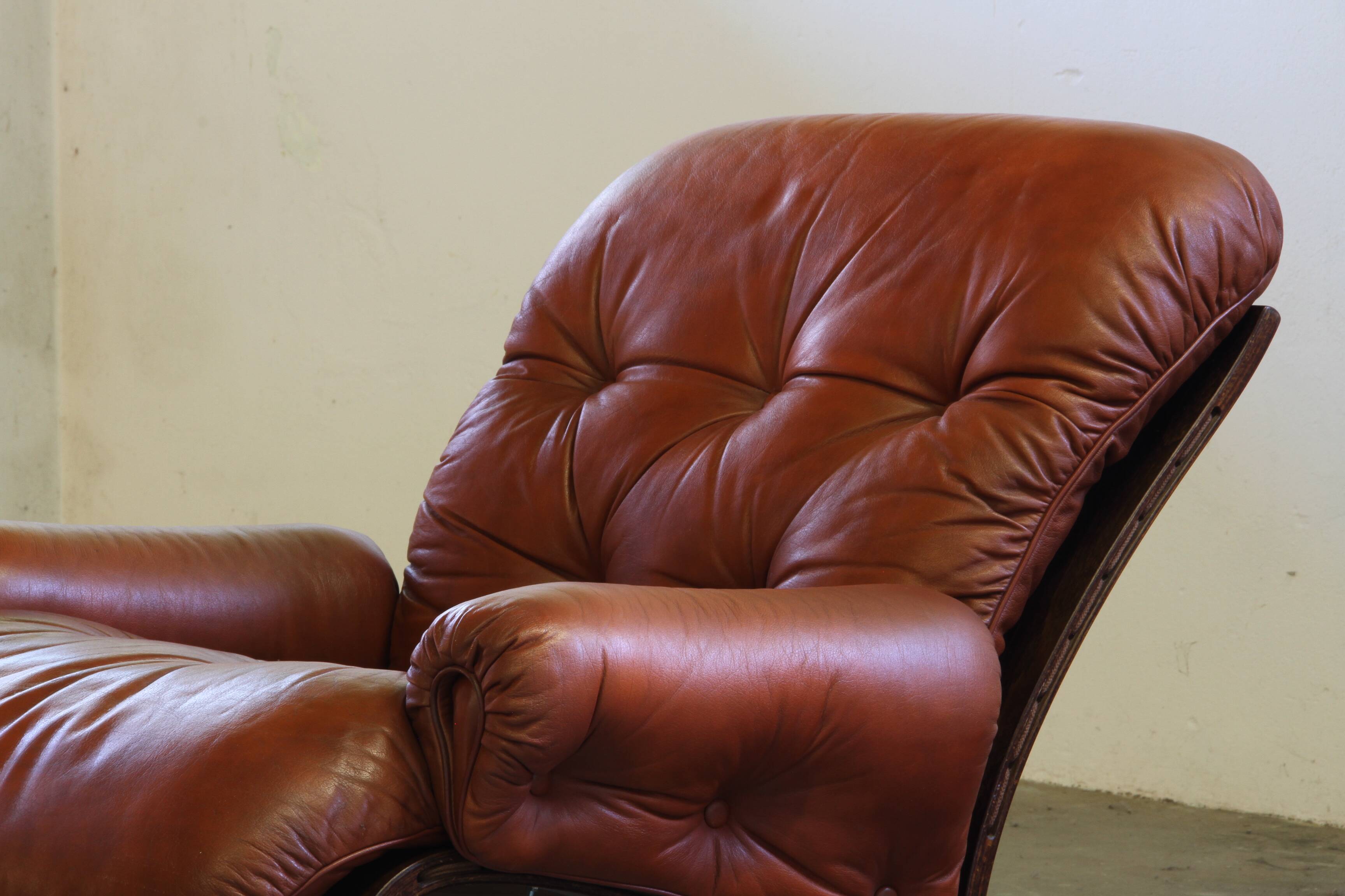 Vintage 1970s Leather Lounge Chairs by Elsa & Nordahl Solheim for Rybo Rykk
