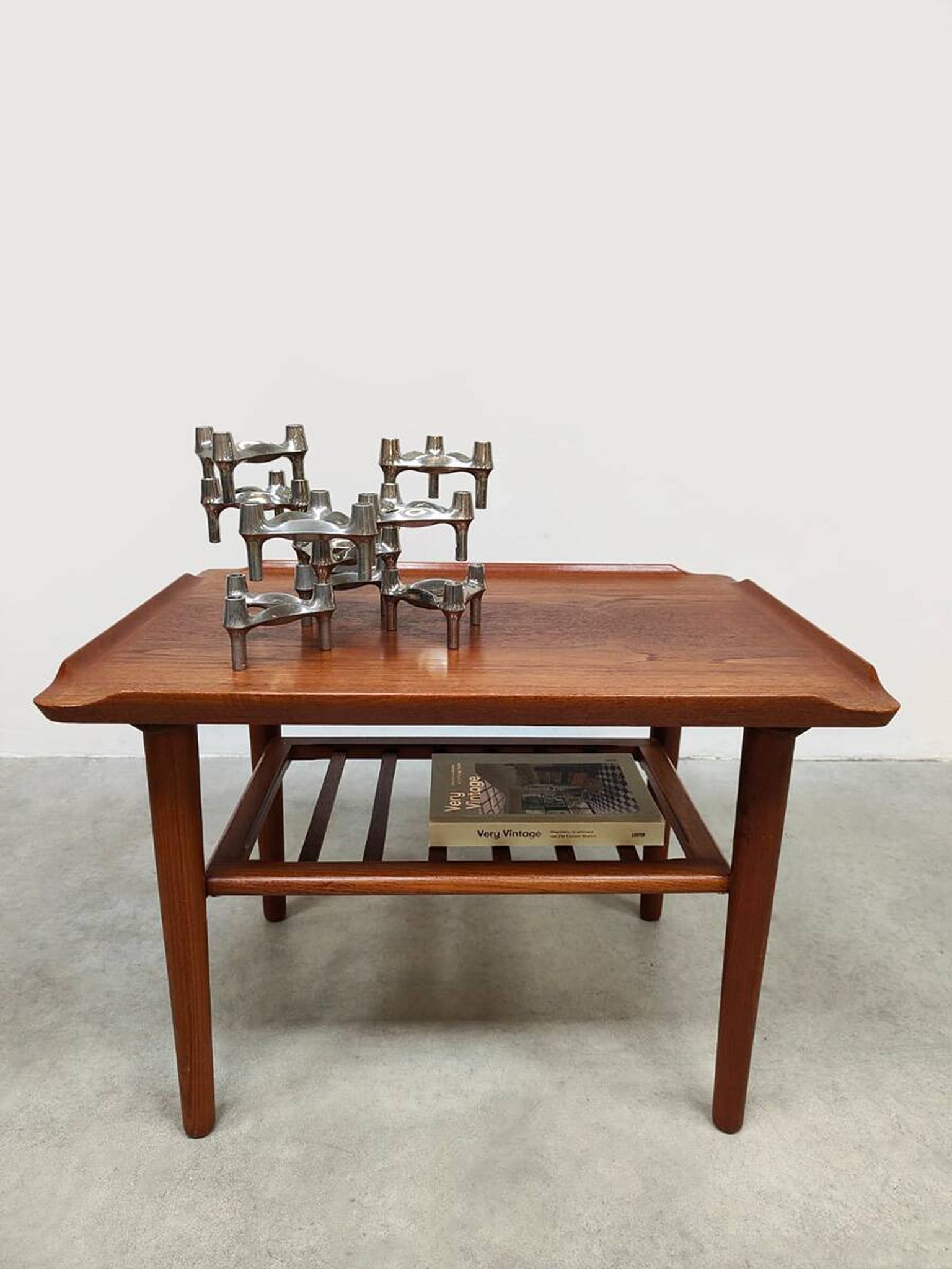Vintage Scandinavian teak coffee table side table Holger Georg Jensen Kubus
