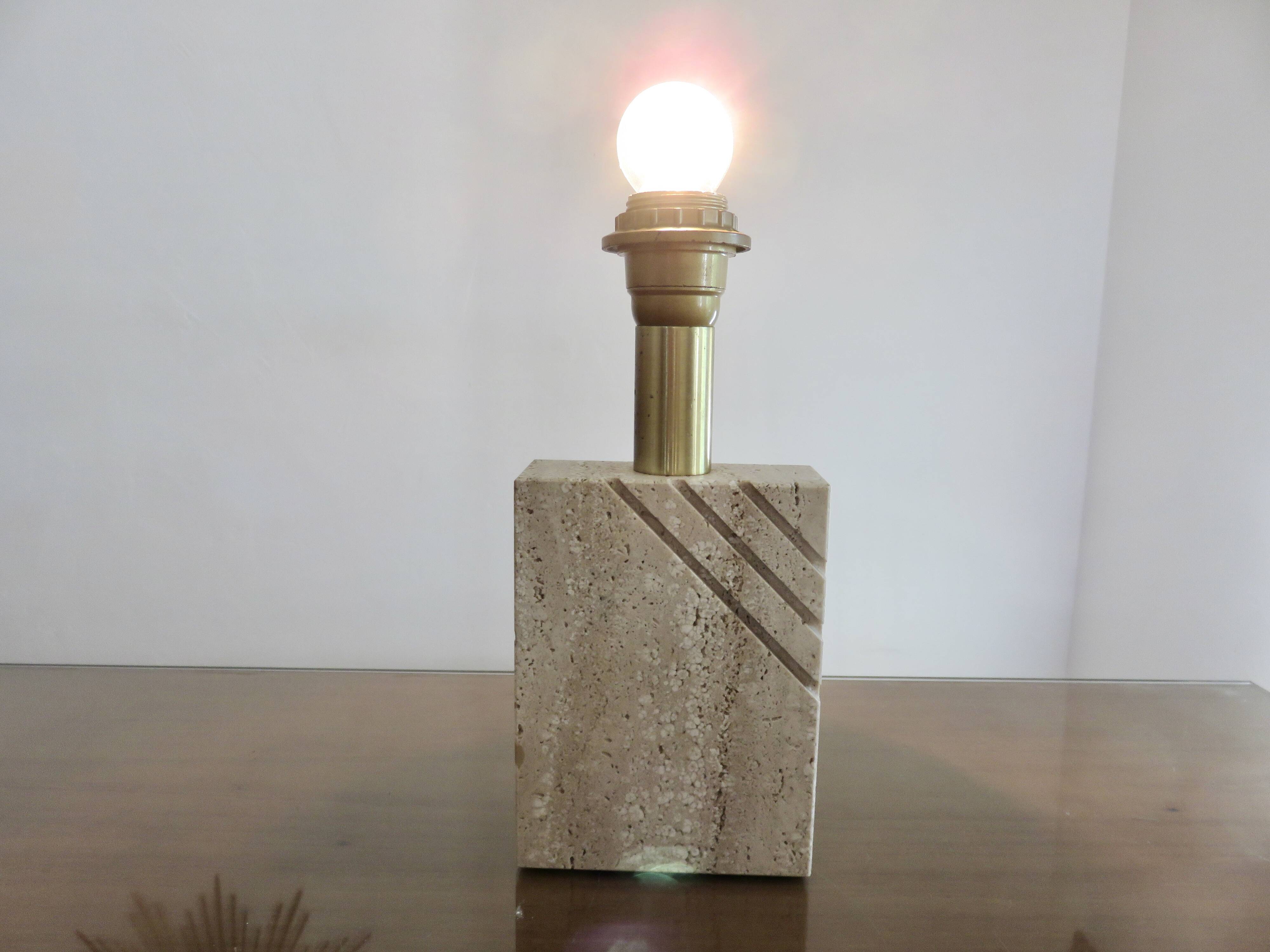Travertine lamp "Cerri Nestore" 1970, Italy